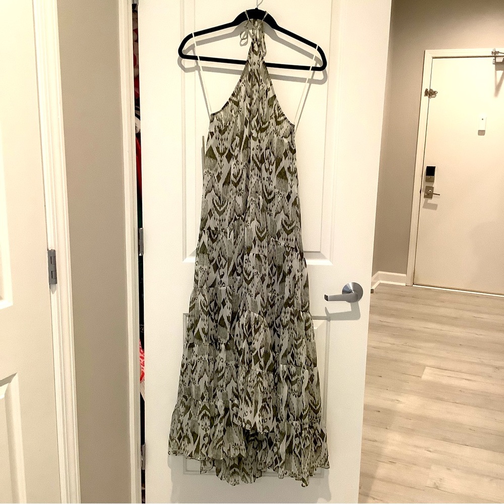 Anthropologie Misa Los Angeles halter print tiered maxi dress S